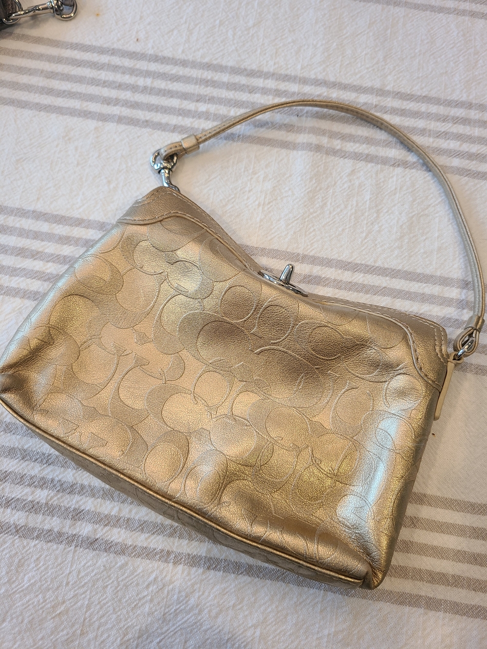 Vintage coach gold Wristlet/clutch y2k